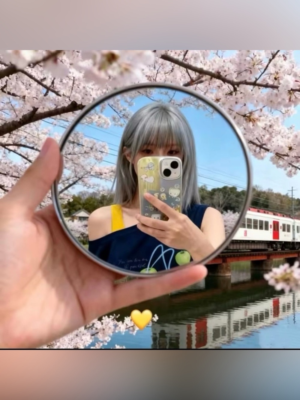 ✨ Handheld Selfie Convex Mirror DIY Mini Round Mirror Portable Convex Wide-angle